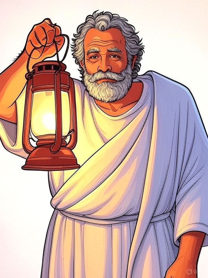 Diogenes holding a lantern
